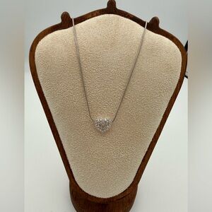 Swarovoski Double Sided Silver Heart Pendant Necklace